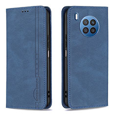Leather Case Stands Flip Cover Holder B15F for Huawei Nova 8i Blue