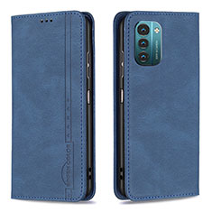 Leather Case Stands Flip Cover Holder B15F for Nokia G11 Blue