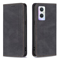 Leather Case Stands Flip Cover Holder B15F for OnePlus Nord N20 5G Black