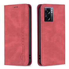 Leather Case Stands Flip Cover Holder B15F for Oppo A57 5G Red