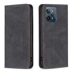 Leather Case Stands Flip Cover Holder B15F for Realme C31 Black
