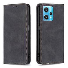 Leather Case Stands Flip Cover Holder B15F for Realme Narzo 50 Pro 5G Black