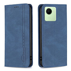 Leather Case Stands Flip Cover Holder B15F for Realme Narzo 50i Prime Blue