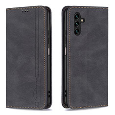 Leather Case Stands Flip Cover Holder B15F for Samsung Galaxy A04s Black