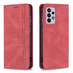 Leather Case Stands Flip Cover Holder B15F for Samsung Galaxy A33 5G Red