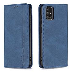 Leather Case Stands Flip Cover Holder B15F for Samsung Galaxy A71 5G Blue
