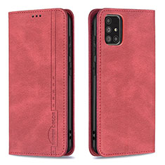 Leather Case Stands Flip Cover Holder B15F for Samsung Galaxy A71 5G Red