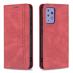 Leather Case Stands Flip Cover Holder B15F for Samsung Galaxy A72 5G Red