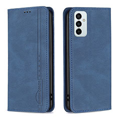 Leather Case Stands Flip Cover Holder B15F for Samsung Galaxy F23 5G Blue