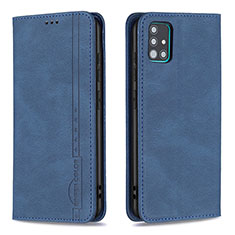Leather Case Stands Flip Cover Holder B15F for Samsung Galaxy M40S Blue