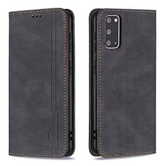 Leather Case Stands Flip Cover Holder B15F for Samsung Galaxy S20 Black