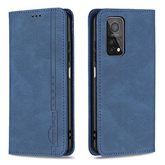 Leather Case Stands Flip Cover Holder B15F for Xiaomi Mi 10T Pro 5G Blue