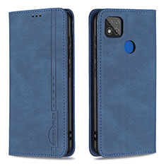 Leather Case Stands Flip Cover Holder B15F for Xiaomi POCO C31 Blue