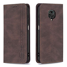 Leather Case Stands Flip Cover Holder B15F for Xiaomi Poco M2 Pro Brown