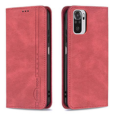 Leather Case Stands Flip Cover Holder B15F for Xiaomi Poco M5S Red