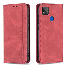 Leather Case Stands Flip Cover Holder B15F for Xiaomi Redmi 10A 4G Red