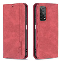 Leather Case Stands Flip Cover Holder B15F for Xiaomi Redmi K30S 5G Red