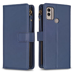 Leather Case Stands Flip Cover Holder B16F for Nokia C22 Blue