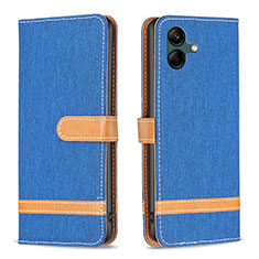 Leather Case Stands Flip Cover Holder B16F for Samsung Galaxy A04E Blue