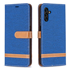 Leather Case Stands Flip Cover Holder B16F for Samsung Galaxy A04s Blue