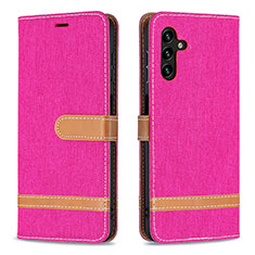 Leather Case Stands Flip Cover Holder B16F for Samsung Galaxy A04s Hot Pink