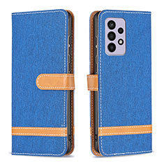 Leather Case Stands Flip Cover Holder B16F for Samsung Galaxy A33 5G Blue