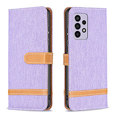 Leather Case Stands Flip Cover Holder B16F for Samsung Galaxy A33 5G Clove Purple