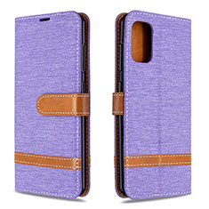 Leather Case Stands Flip Cover Holder B16F for Samsung Galaxy A41 Clove Purple