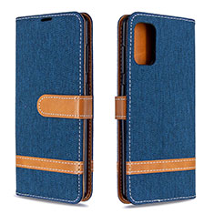 Leather Case Stands Flip Cover Holder B16F for Samsung Galaxy A41 Navy Blue