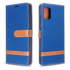 Leather Case Stands Flip Cover Holder B16F for Samsung Galaxy A51 4G Blue