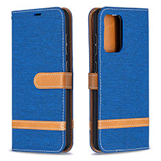 Leather Case Stands Flip Cover Holder B16F for Samsung Galaxy A52 5G Blue