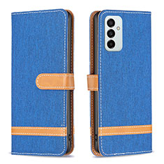 Leather Case Stands Flip Cover Holder B16F for Samsung Galaxy F23 5G Blue