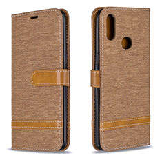 Leather Case Stands Flip Cover Holder B16F for Samsung Galaxy M01s Gold