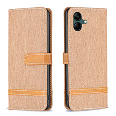 Leather Case Stands Flip Cover Holder B16F for Samsung Galaxy M04 Gold