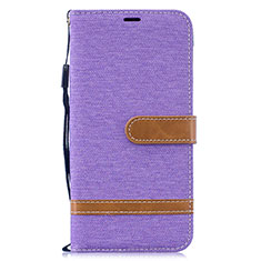 Leather Case Stands Flip Cover Holder B16F for Samsung Galaxy M10 Clove Purple