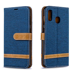 Leather Case Stands Flip Cover Holder B16F for Samsung Galaxy M10S Navy Blue