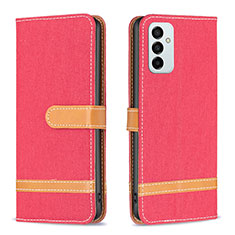Leather Case Stands Flip Cover Holder B16F for Samsung Galaxy M23 5G Red