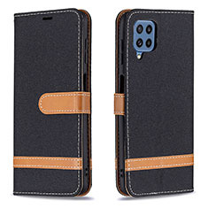 Leather Case Stands Flip Cover Holder B16F for Samsung Galaxy M32 4G Black