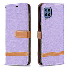 Leather Case Stands Flip Cover Holder B16F for Samsung Galaxy M32 4G Clove Purple