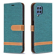 Leather Case Stands Flip Cover Holder B16F for Samsung Galaxy M32 4G Green