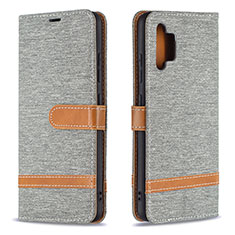 Leather Case Stands Flip Cover Holder B16F for Samsung Galaxy M32 5G Gray