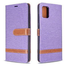 Leather Case Stands Flip Cover Holder B16F for Samsung Galaxy M40S Clove Purple