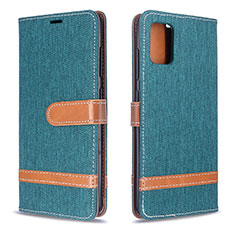Leather Case Stands Flip Cover Holder B16F for Samsung Galaxy M40S Green