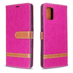 Leather Case Stands Flip Cover Holder B16F for Samsung Galaxy M40S Hot Pink
