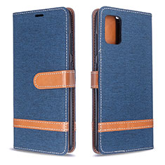 Leather Case Stands Flip Cover Holder B16F for Samsung Galaxy M40S Navy Blue