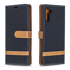 Leather Case Stands Flip Cover Holder B16F for Samsung Galaxy Note 10 5G Black