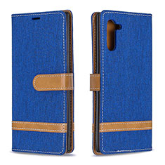 Leather Case Stands Flip Cover Holder B16F for Samsung Galaxy Note 10 5G Blue
