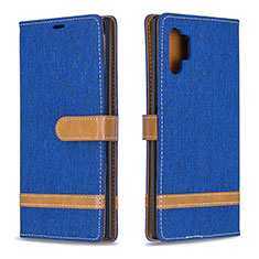 Leather Case Stands Flip Cover Holder B16F for Samsung Galaxy Note 10 Plus 5G Blue