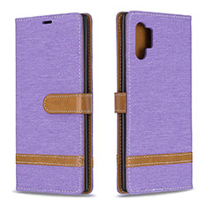 Leather Case Stands Flip Cover Holder B16F for Samsung Galaxy Note 10 Plus 5G Clove Purple