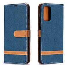 Leather Case Stands Flip Cover Holder B16F for Samsung Galaxy Note 20 5G Navy Blue